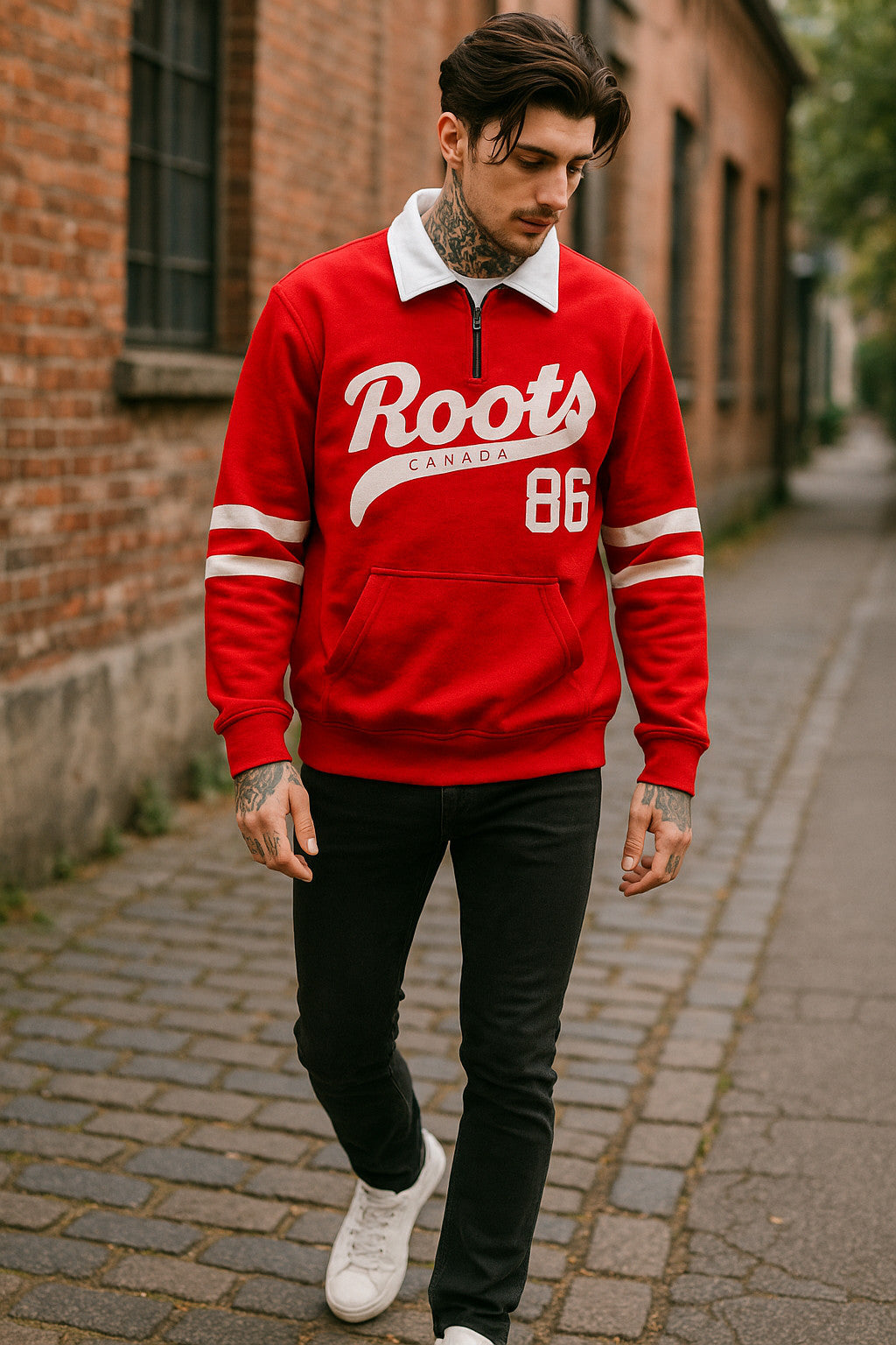 Roots Canada Half Zip Sweatshirt – Premium Cotton Fleece – Multiple Colors