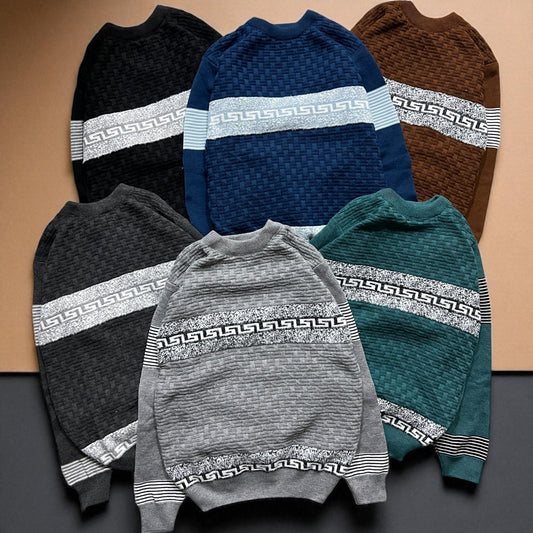 EFRA Classic Greek Pattern Knit Sweater – Premium Winter Wear for Men & Women