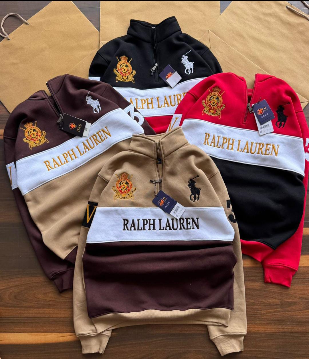 Ralph Lauren Signature Half-Zip Sweatshirt – Elite Crest Edition