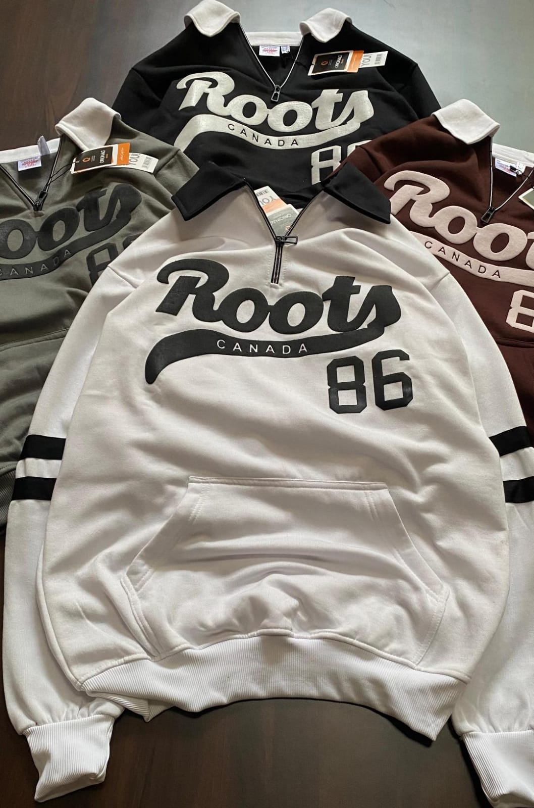 Roots Canada Half Zip Sweatshirt – Premium Cotton Fleece – Multiple Colors