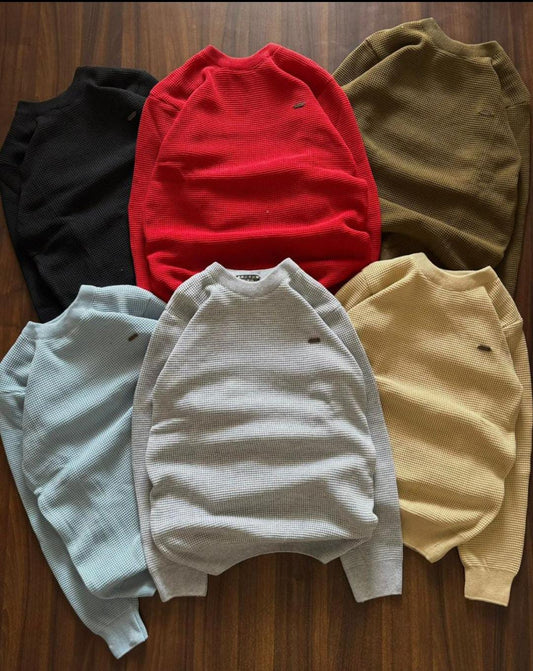 EFRA Solid Waffle Knit Pullover – Stylish Winter Wear for Men & Women