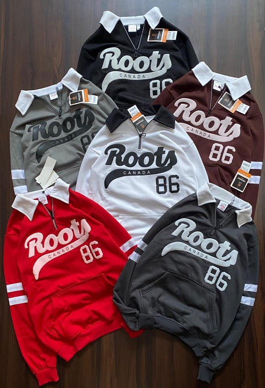 Roots Canada Half Zip Sweatshirt – Premium Cotton Fleece – Multiple Colors