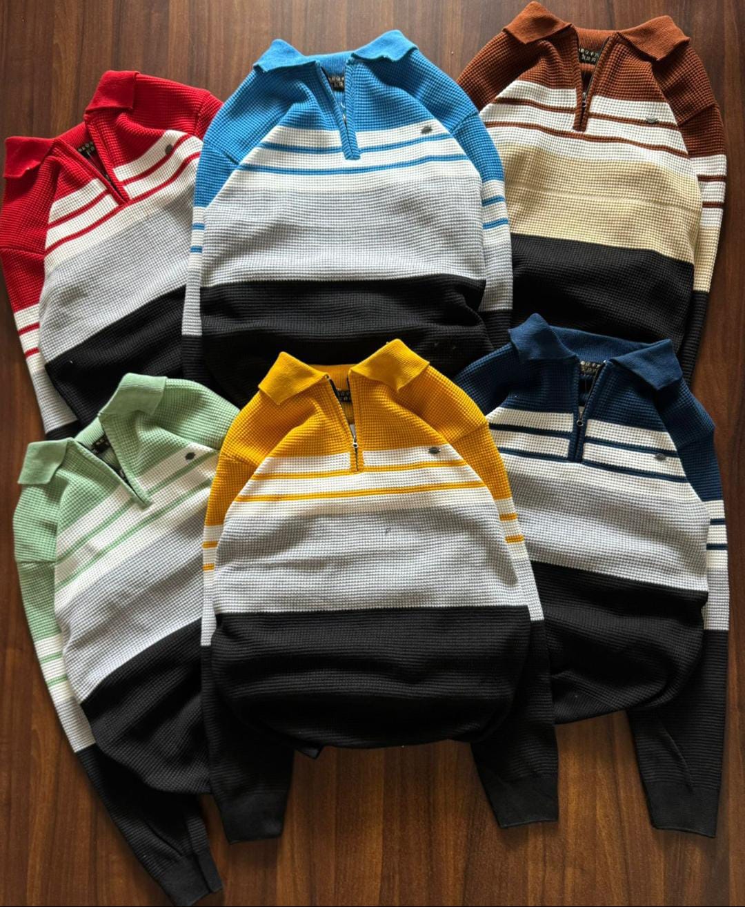 EFRA Striped Half-Zip Pullover Sweatshirt – Multi-Color Collection
