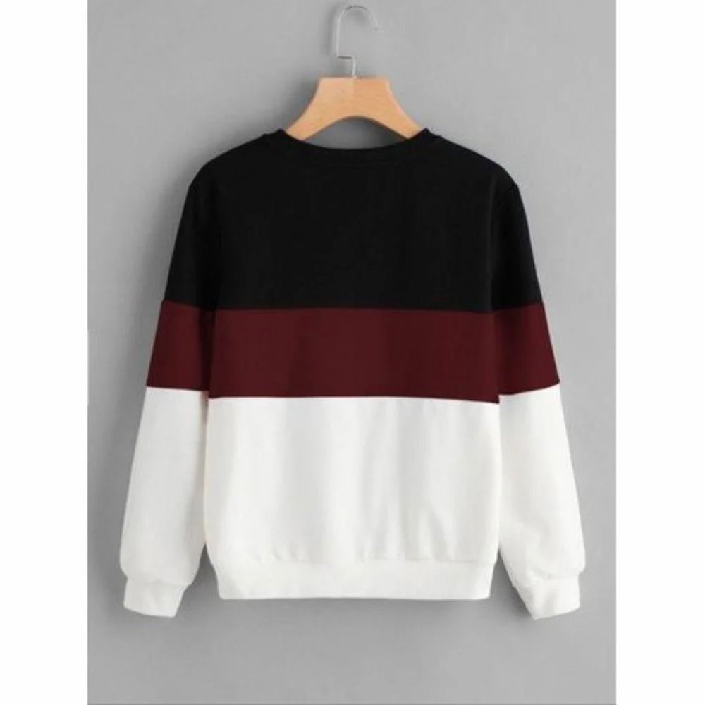 EFRA Colorblock Oversized Sweatshirt – Black, Maroon & White | Unisex Streetwear