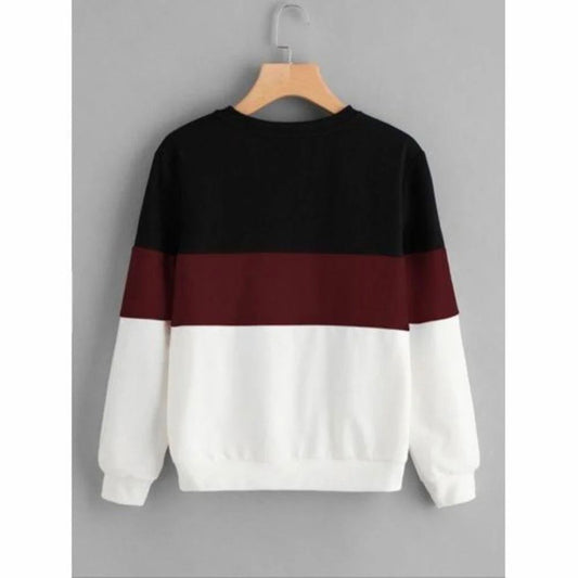 EFRA Colorblock Oversized Sweatshirt – Black, Maroon & White | Unisex Streetwear